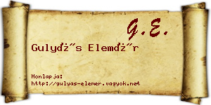 Gulyás Elemér névjegykártya